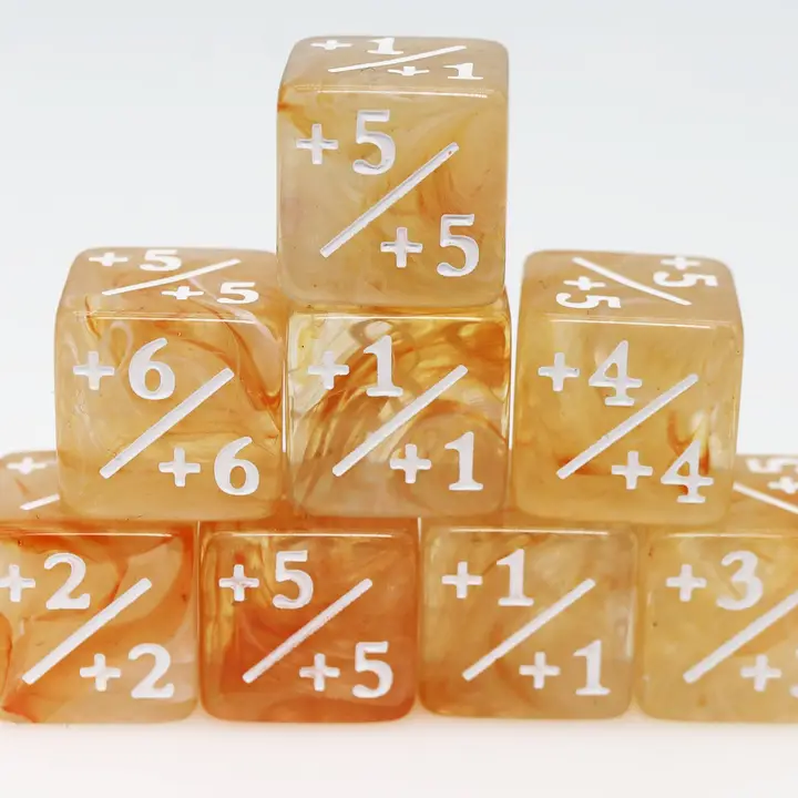 +1/+1 Orange & White Counters For Magic - Set of 8