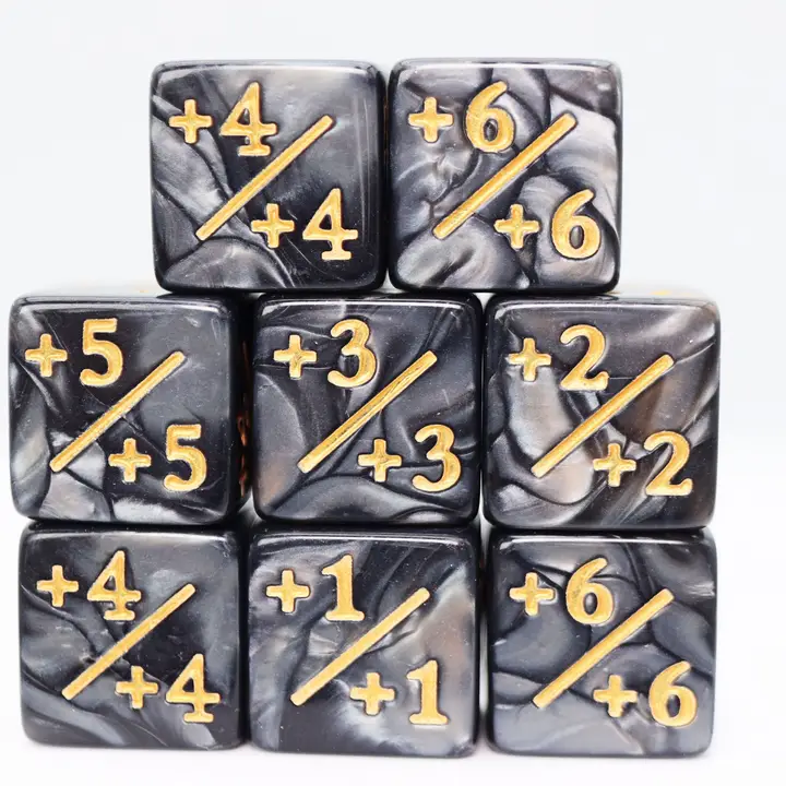 +1/+1 Pearl Black Counters For Magic - Set of 8