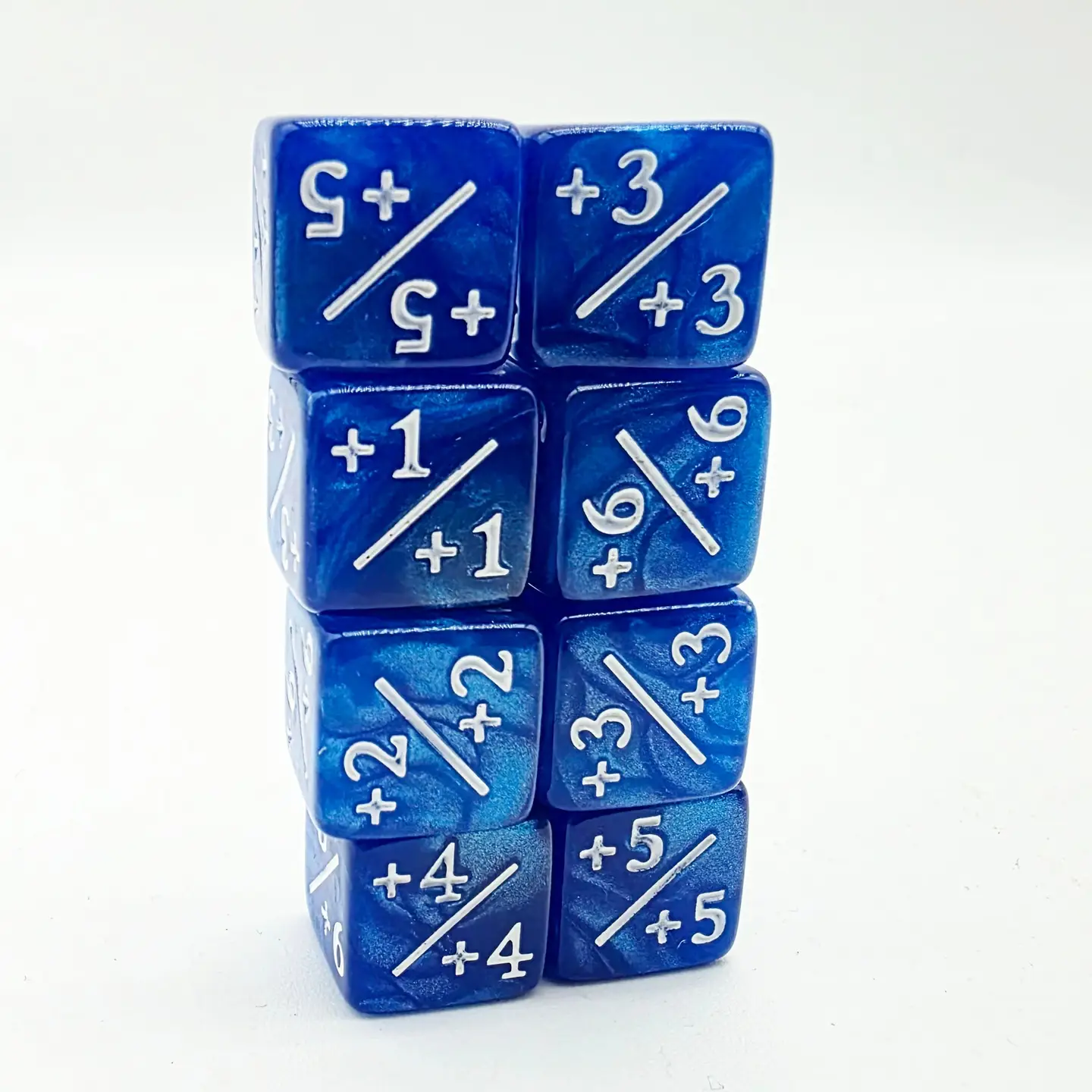 +1/+1 Pearl Blue Counters For Magic - Set of 8