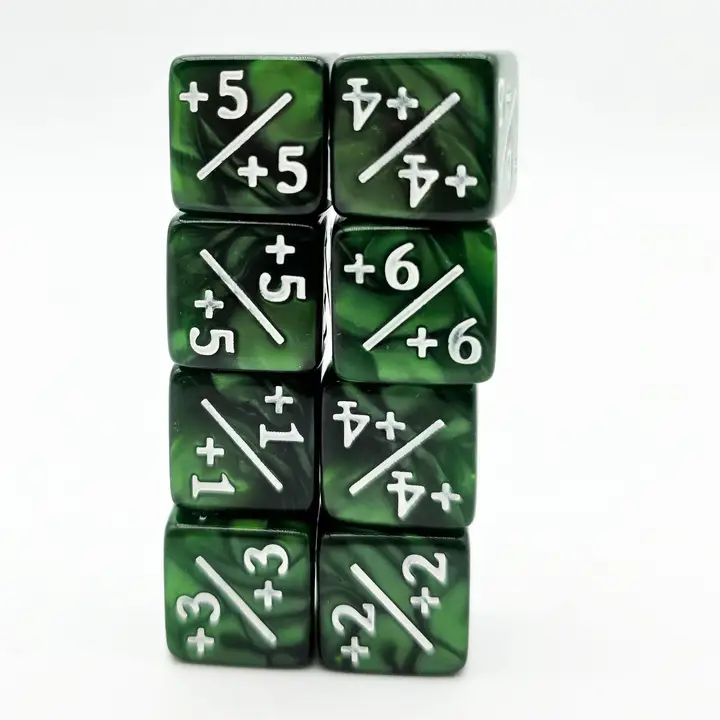 +1/+1 Pearl Green Counters For Magic - Set of 8