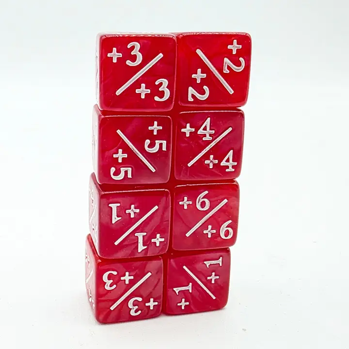 +1/+1 Pearl Red Counters For Magic - Set of 8