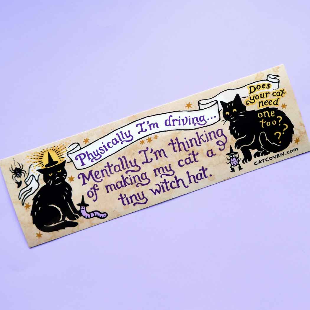 Bumper Sticker - "Tiny Witch Hat"