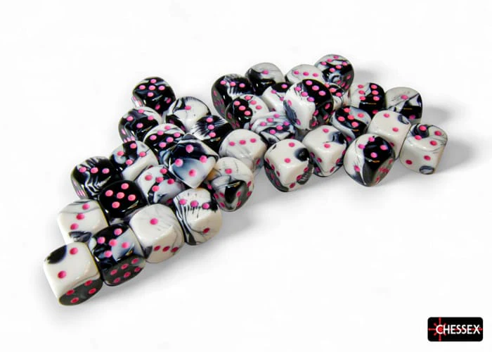 Chessex: Plastic 36d6 Set - Gemini Black-White/Pink - Image 2