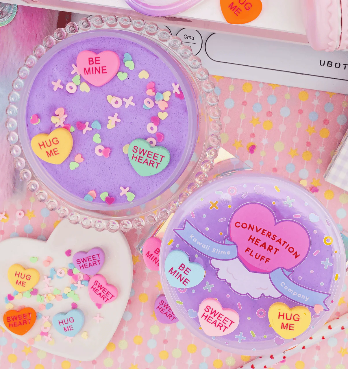 Conversation Heart Fluff Signature Dome Slime - Image 3