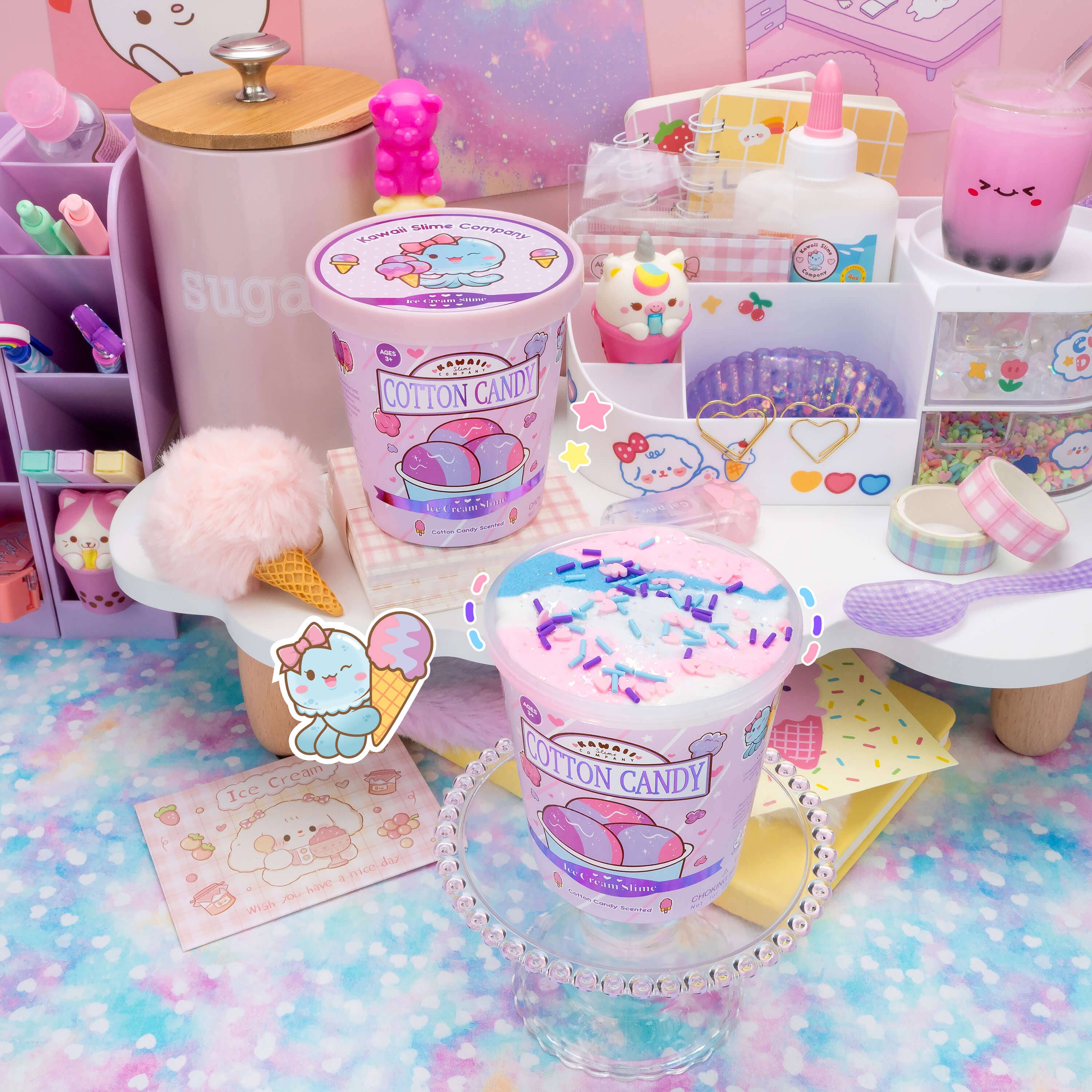 Cotton Candy Scented Ice Cream Pint Slime (5pcs/case) - Image 9