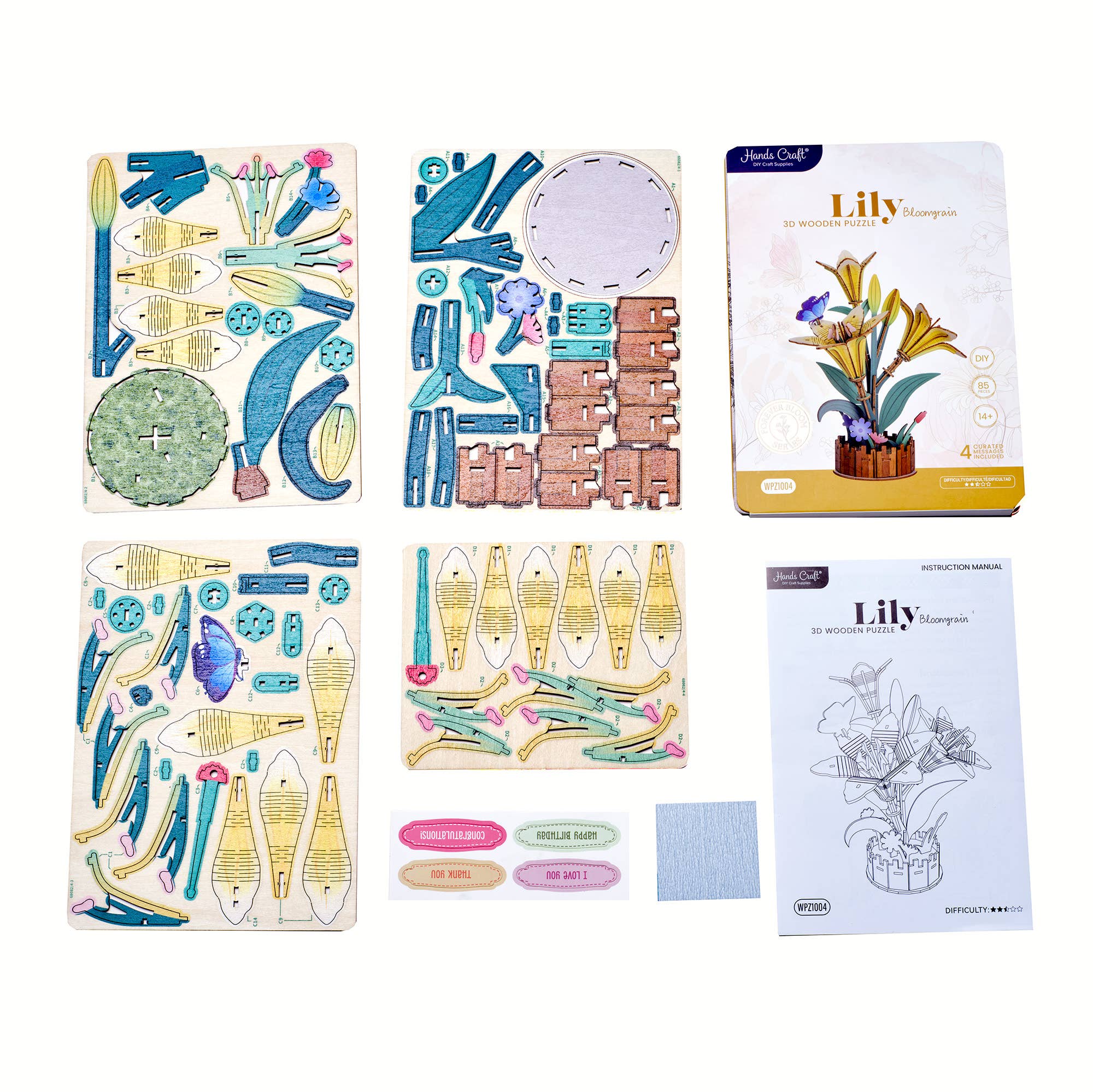 DIY Wooden Puzzle Kit - Lily Bloom Set - Image 3
