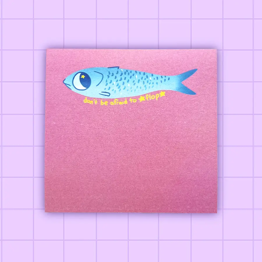 Don't Be Afraid To Flop Tinned Fish Sticky Notes