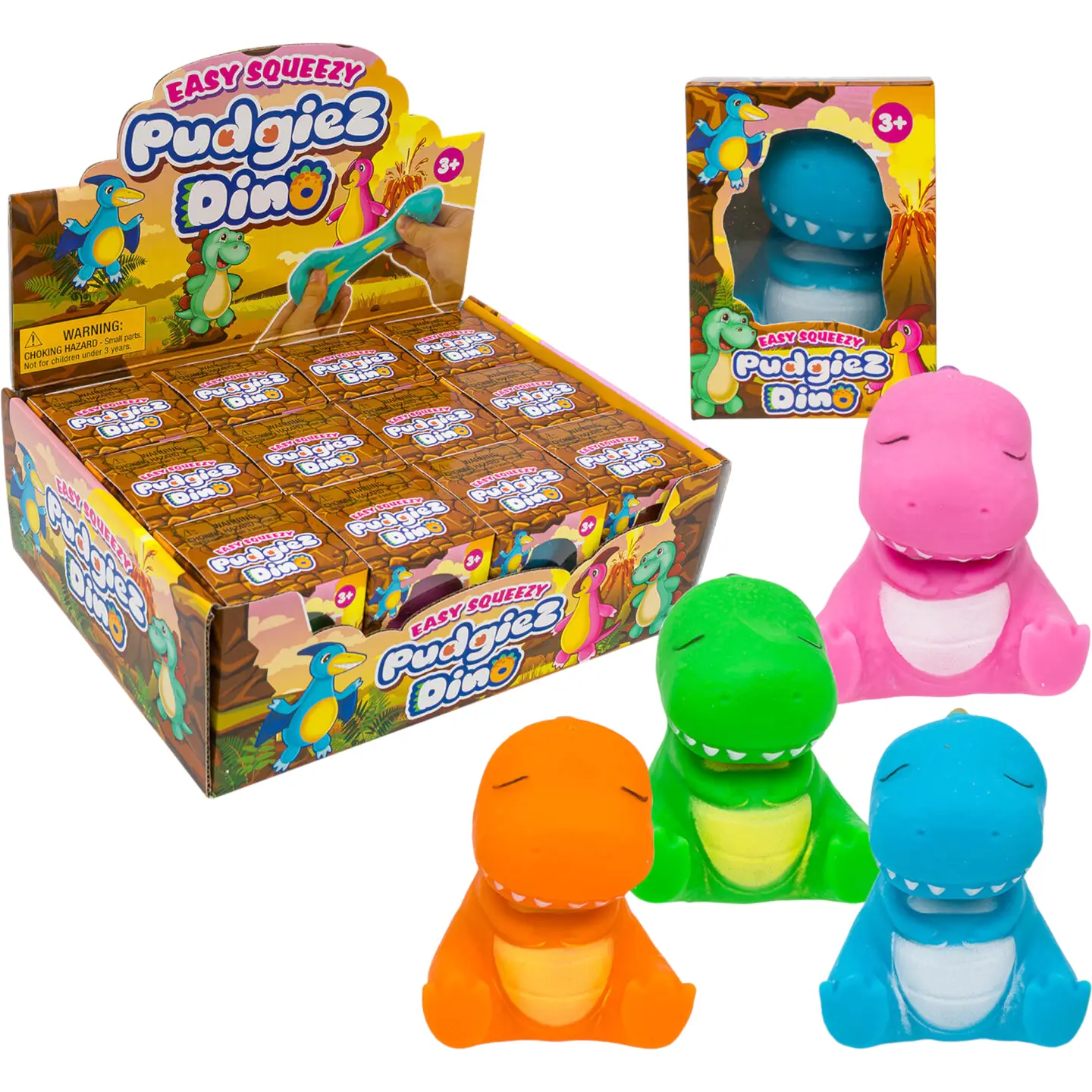 Easy Squeezy Dino Pudgies Squishy Toy
