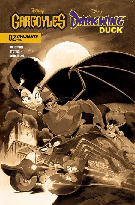 GARGOYLES DARKWING DUCK #2 1:10 INCV CVR L IVAN BIGARELLA SEPIA VAR