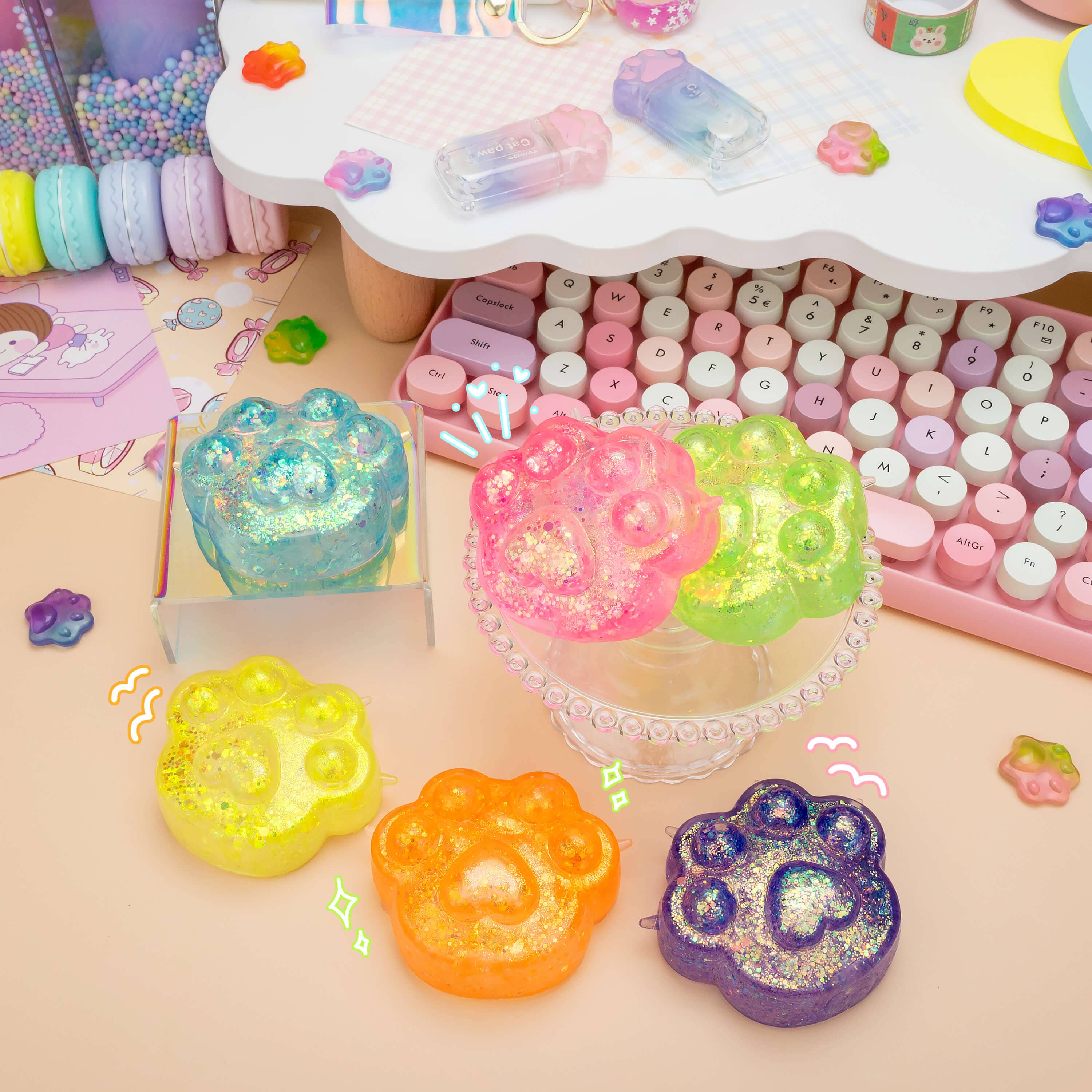 Gummy Kitty Paws Squishy Sensory Toy (12pcs/case) - Image 5