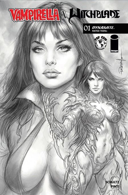 VAMPIRELLA X WITCHBLADE SPECIAL #1 (ONE SHOT) CVR J INC 1:10 LUCIO PARRILLO LINE ART VAR (Release Date: 09/23/2026)