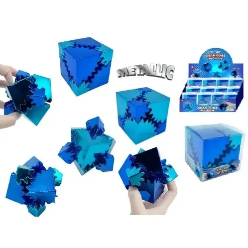 Mesmerizing Metallic Gear Cube Fidget Toy