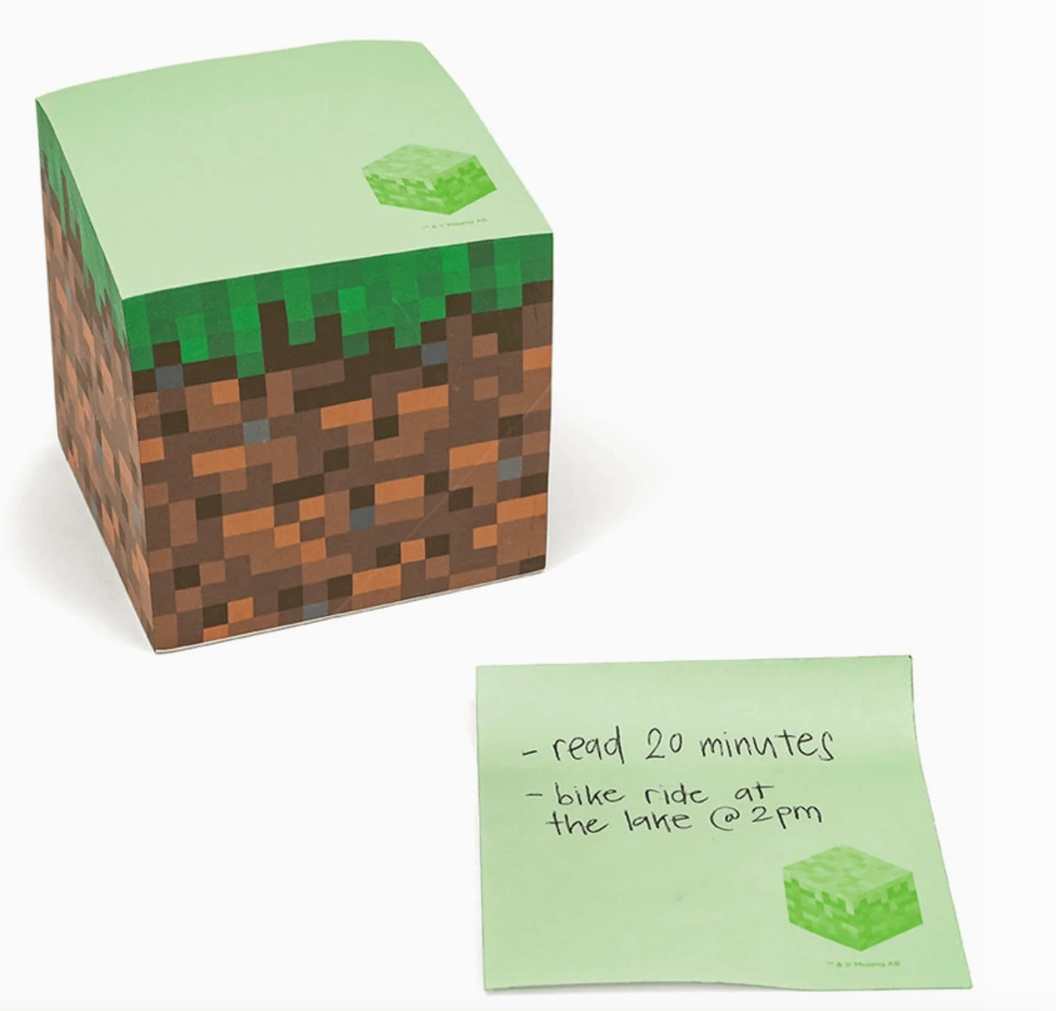 Minecraft: Grass Block Sticky Note Cube