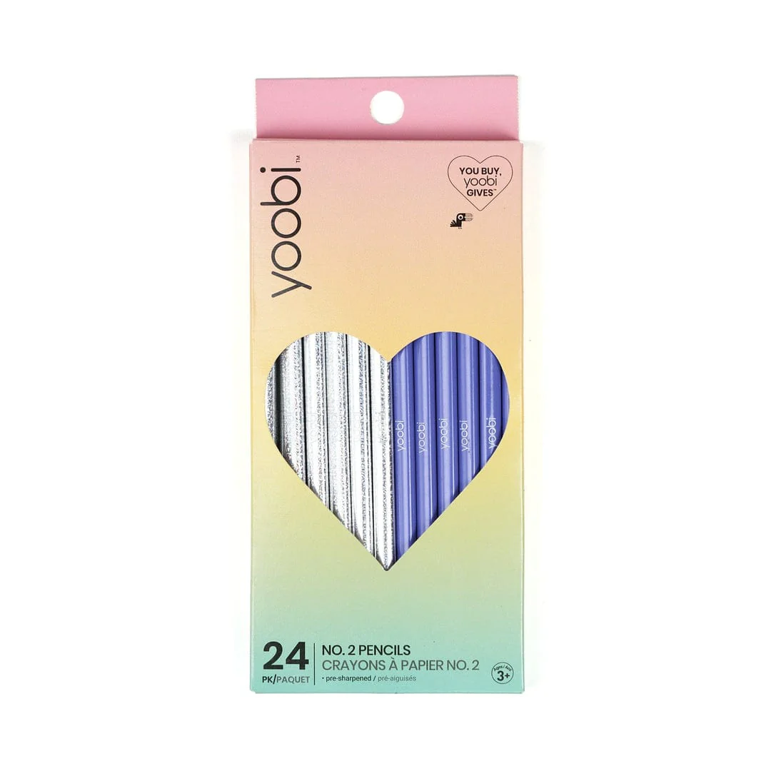 NO. 2 PENCILS, 24 PACK (Purple & Holographic)