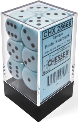 OPAQUE 12D6 PASTEL BLUE/BLACK 16MM