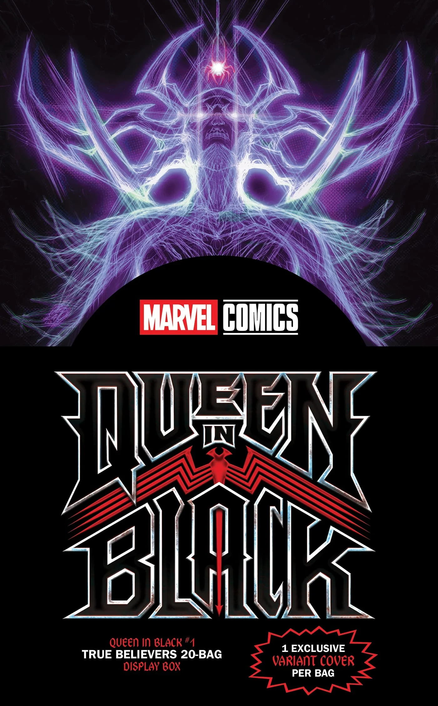 QUEEN IN BLACK #1 TRUE BELIEVERS 20-BAG DISPLAY BOX