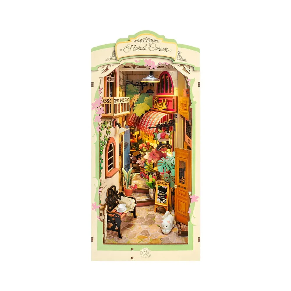 Rolife Floral Corner Diy Book Nook Shelf Insert Kit