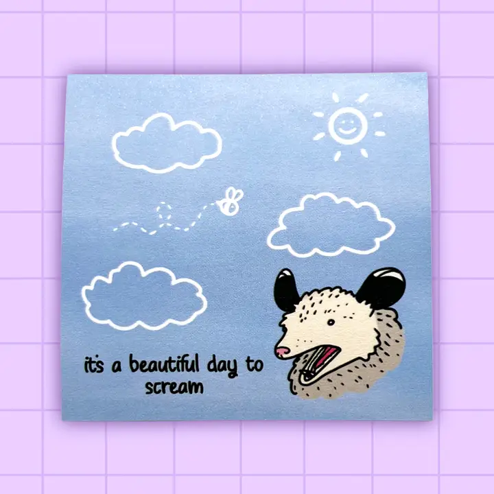 Screaming Possum Sticky Notes