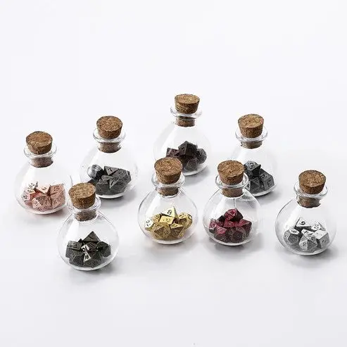 Unseelie Tiny Dice Set in Potion Bottle - Rose Gold - Image 4