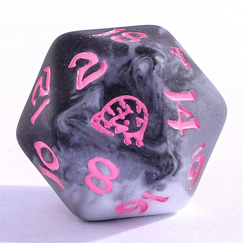 Wyrmforged Rollers Round Edge Resin Rpg Dice Set - Opossum - Grey - Image 2